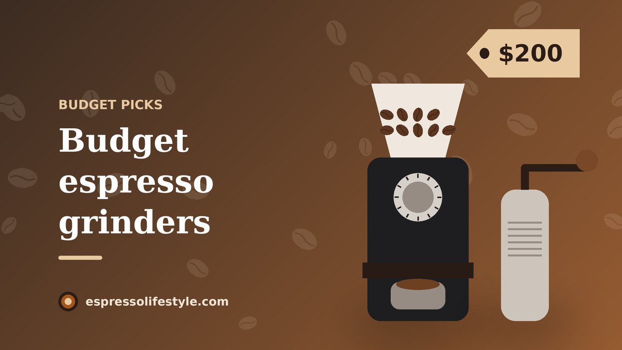 Illustration of a budget electric grinder and hand grinder with a $200 price tag