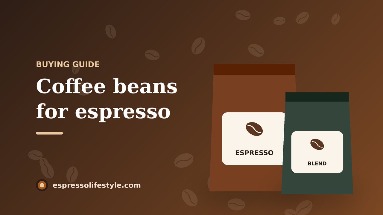 Illustration of two bags of espresso coffee beans