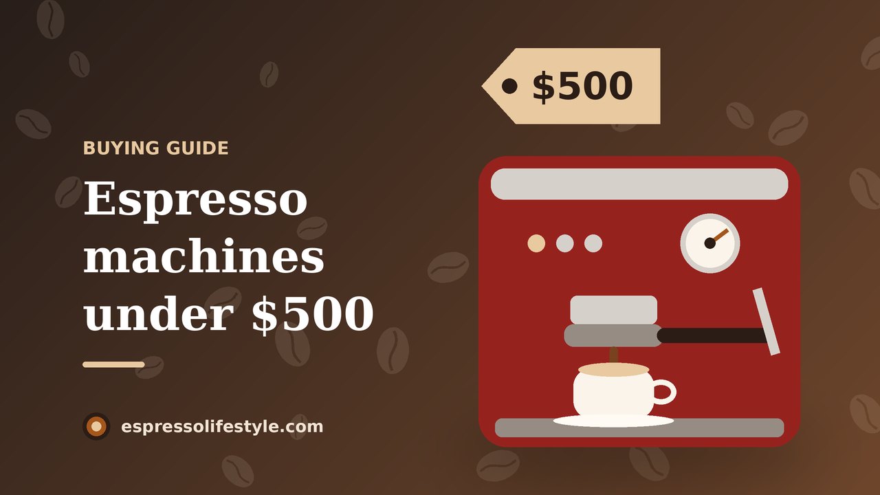 Illustration of a red espresso machine with a $500 price tag